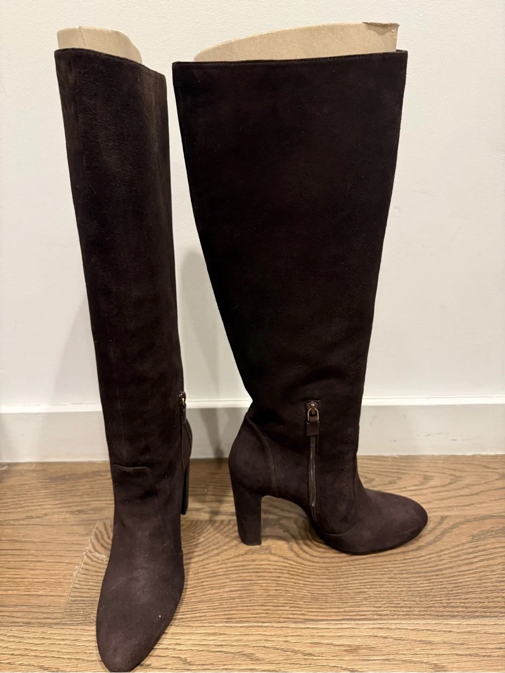 Stuart Weitzman Tall Suede Over-the-Knee Dark Brown Vida 100 Knee High Boot EU41